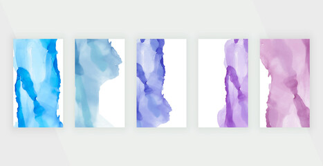 Blue, purple and pink brush stroke watercolor backgrounds for social media stories banners
