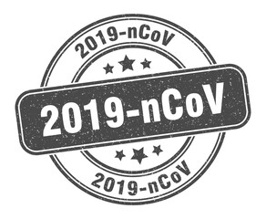 2019-ncov stamp. 2019-ncov label. round grunge sign