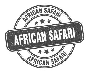 african safari stamp. african safari label. round grunge sign