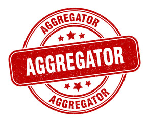 aggregator stamp. aggregator label. round grunge sign