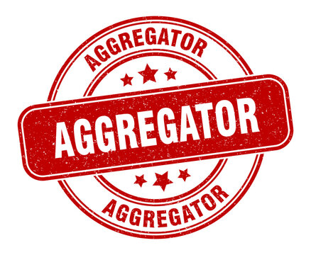 aggregator stamp. aggregator label. round grunge sign