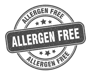 allergen free stamp. allergen free label. round grunge sign