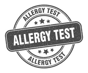 allergy test stamp. allergy test label. round grunge sign