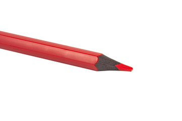 Red color pencil isolated on the white