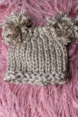 knitted wool and knitting background 