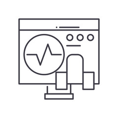 Audiogram icon, linear isolated illustration, thin line vector, web design sign, outline concept symbol with editable stroke on white background.