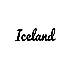 ''Iceland'' Word Lettering Illustration