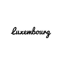 ''Luxembourg'' Word Lettering Illustration