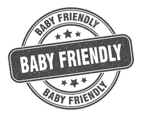 baby friendly stamp. baby friendly label. round grunge sign
