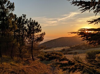 sunset in the mountains