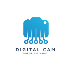 camera and digital negative space logo design