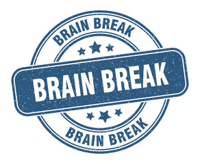 brain break stamp. brain break label. round grunge sign