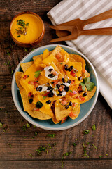 Mexican tacos nachos with cheese 