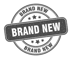 brand new stamp. brand new label. round grunge sign