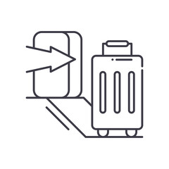 Baggage claim icon, linear isolated illustration, thin line vector, web design sign, outline concept symbol with editable stroke on white background.