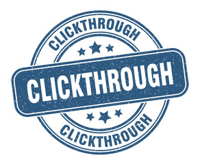 clickthrough stamp. clickthrough label. round grunge sign
