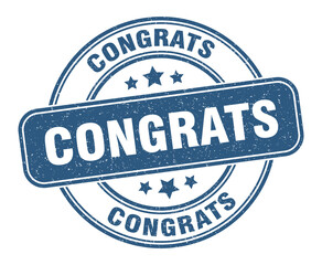 congrats stamp. congrats label. round grunge sign