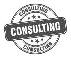 consulting stamp. consulting label. round grunge sign