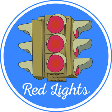 Beautiful Traffic light with all red lights on