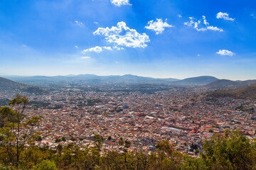 Panoramic view of Pachuca on a sunny day