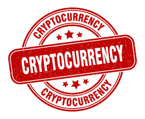 cryptocurrency stamp. cryptocurrency label. round grunge sign