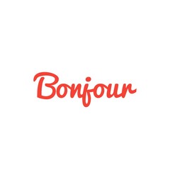 ''Bonjour'' (''hello'' in french) Lettering Illustration Red Design