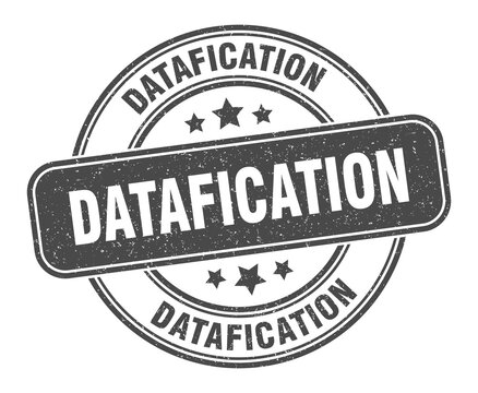 datafication stamp. datafication label. round grunge sign
