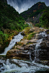 Fototapeta na wymiar Beautiful waterfall in Sri Lanka
