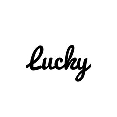 ''Lucky'' Word Lettering Illustration
