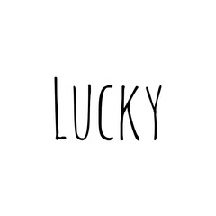 ''Lucky'' Word Lettering Illustration
