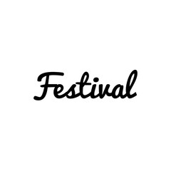 ''Festival'' Word Lettering Illustration