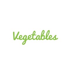 ''Vegetables'' Word Lettering Illustration