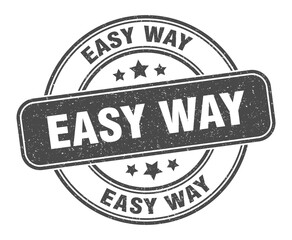 easy way stamp. easy way label. round grunge sign