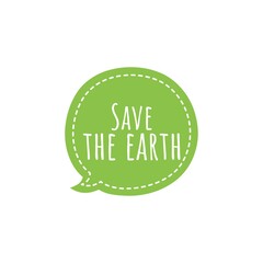 ''Save the earth'' Word Lettering Illustration