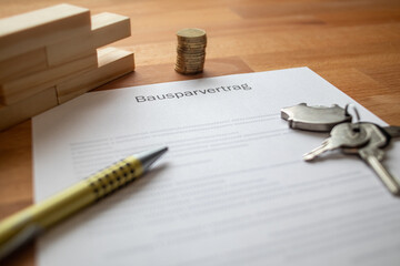 home savings contract on a table