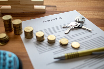 rental contract on a table
