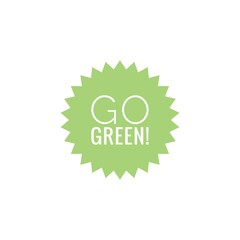 ''Go green'' Word Lettering Illustration