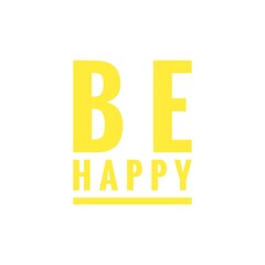 ''Be Happy'' Word Lettering Illustration