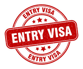 entry visa stamp. entry visa label. round grunge sign