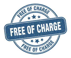 free of charge stamp. free of charge label. round grunge sign
