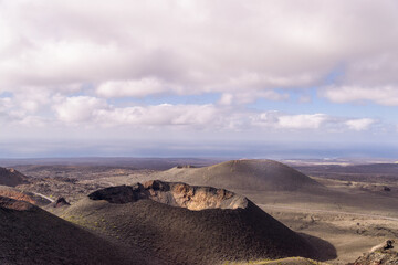 Fototapeta na wymiar Volcanic area of Timanfaya. Landscape like on the moon