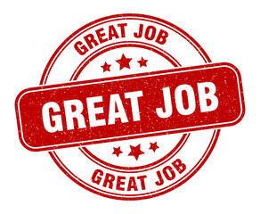 great job stamp. great job label. round grunge sign