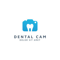 camera and dental negative space logo design
