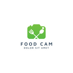 camera food negative space logo design