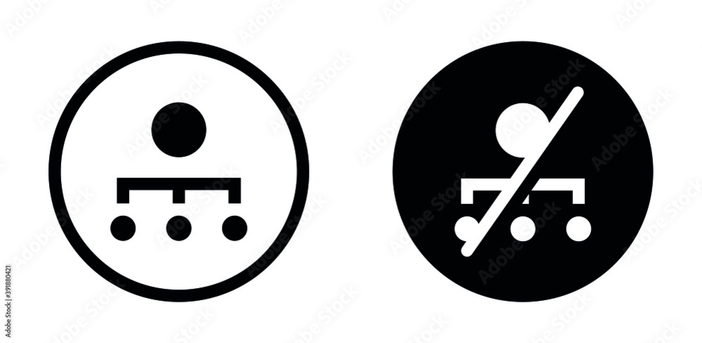 Leinwandbilder connect and disconnect icons / Connection disconnected icon / error icon / no signal icon 
