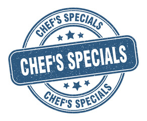 chef's specials stamp. chef's specials label. round grunge sign