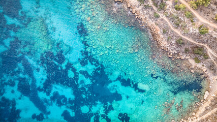 Landscape from above of seaside