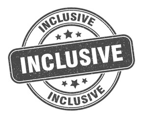 inclusive stamp. inclusive label. round grunge sign