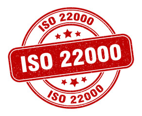 iso 22000 stamp. iso 22000 label. round grunge sign