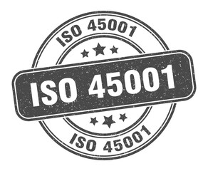 iso 45001 stamp. iso 45001 label. round grunge sign